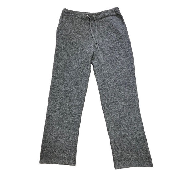 DKNY Grey High Rise Wide-leg Cashmere Blend Drawstring Joggers - Picture 1 of 6